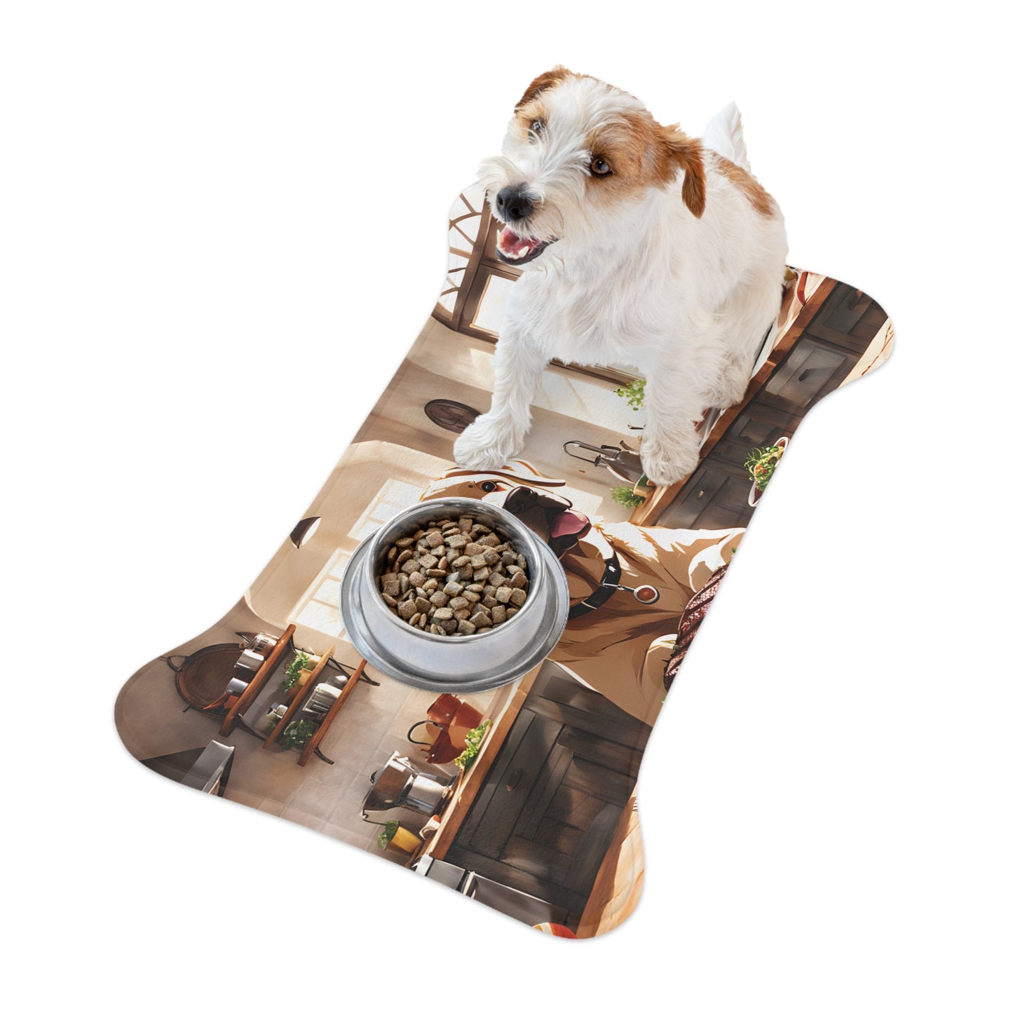 Labrador Dinning - Bone Shape Pet Feeding Mat
