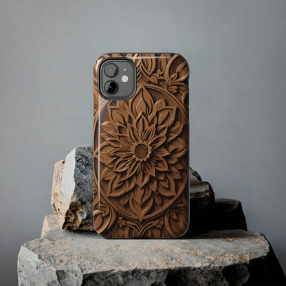 Wooden Mandala Pattern Case