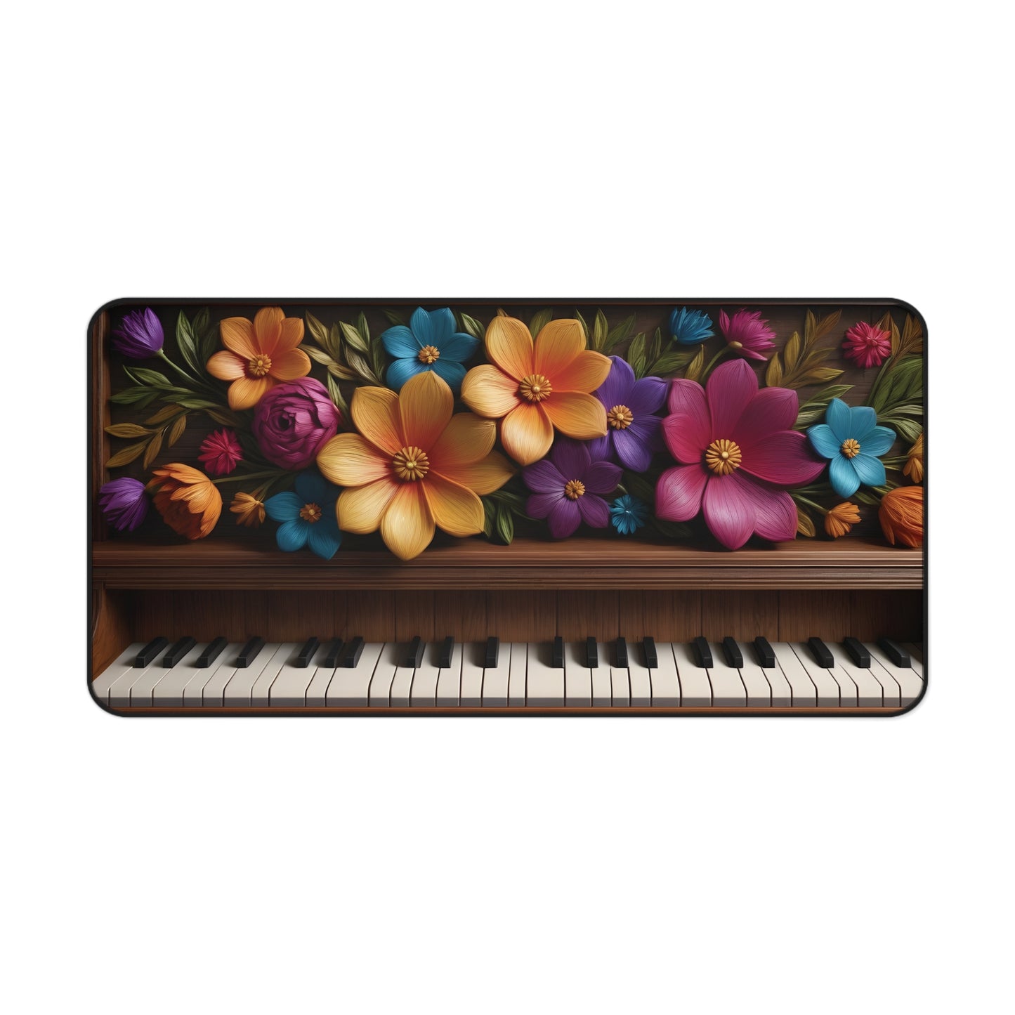 Wooden Flowery Piano Desk Mat