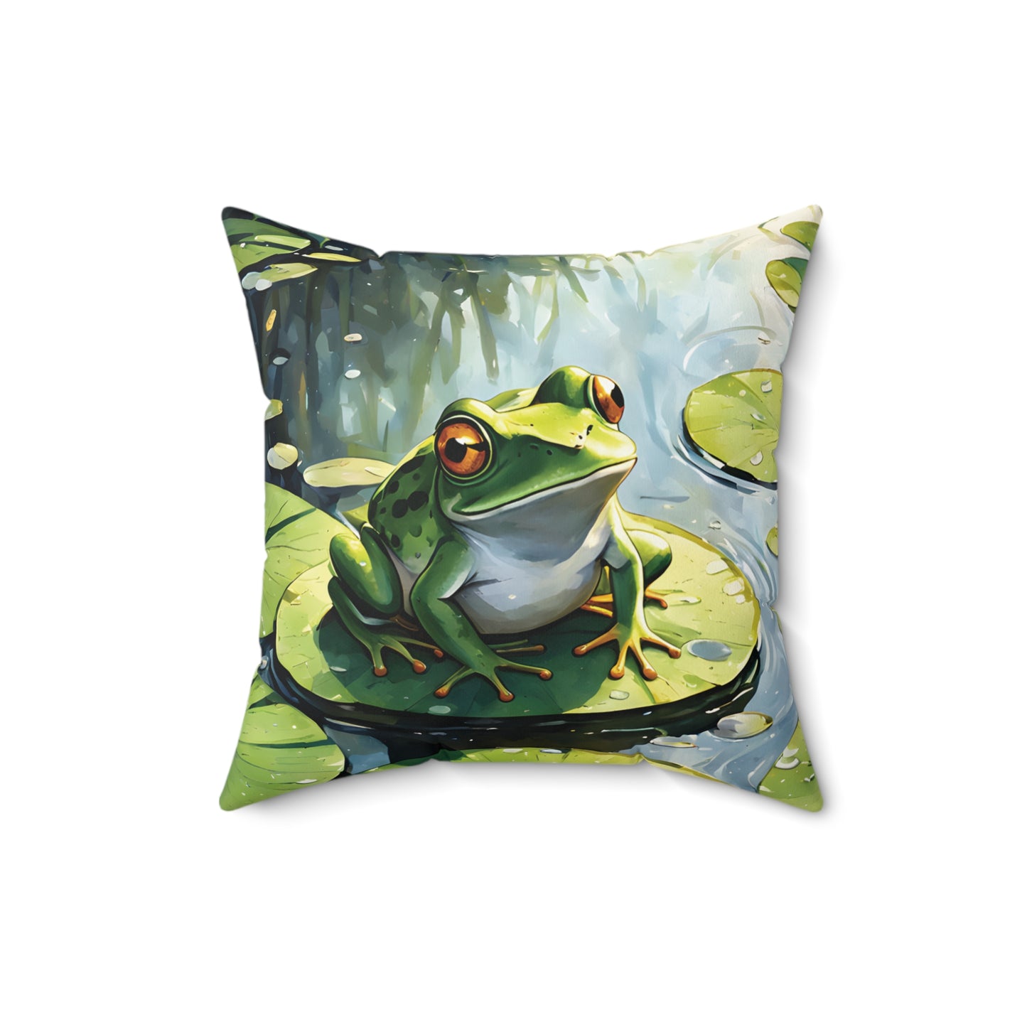 Friendly Frog Square Pillow