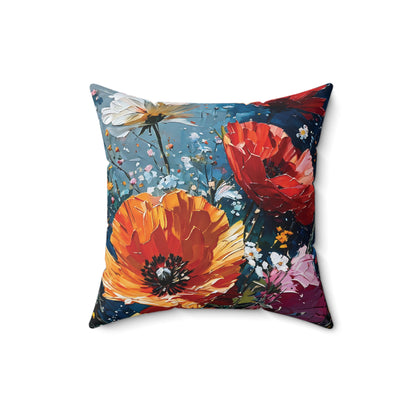Acrylic Flowers Square Pillow