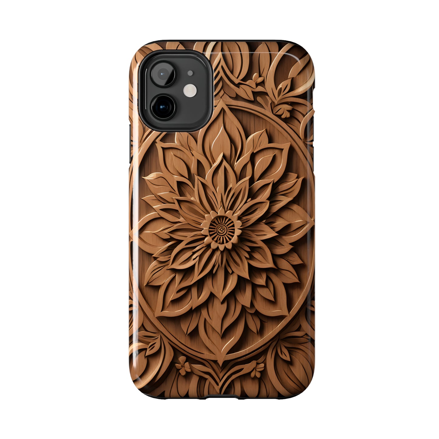 Wooden Mandala Pattern Case