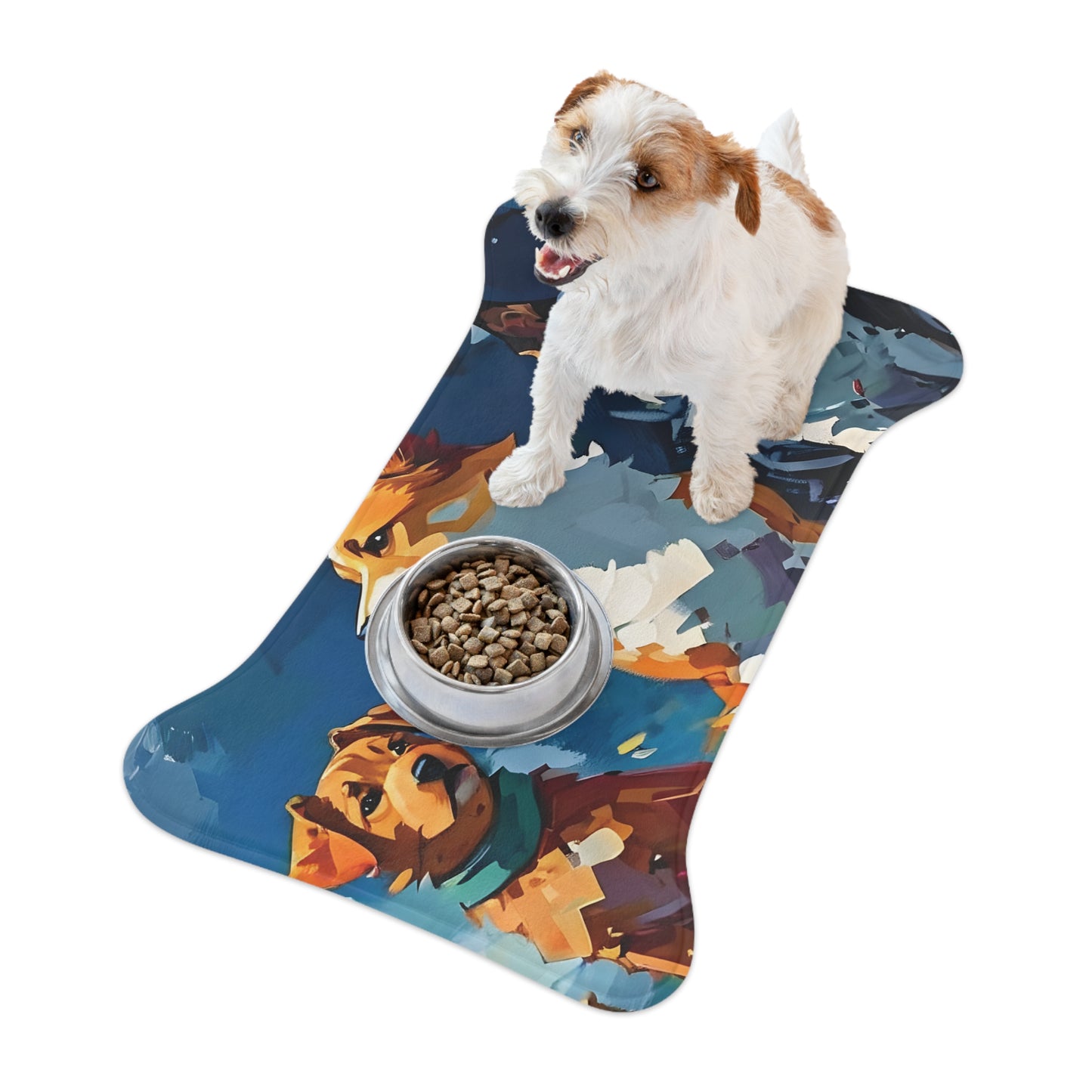 Painted Dogs - Bone Shape Pet Feeding Mat
