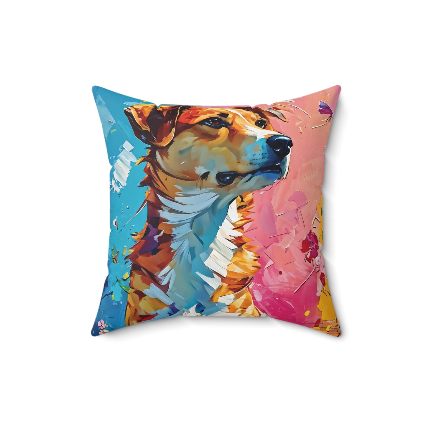 Painted Dog Square Pillow