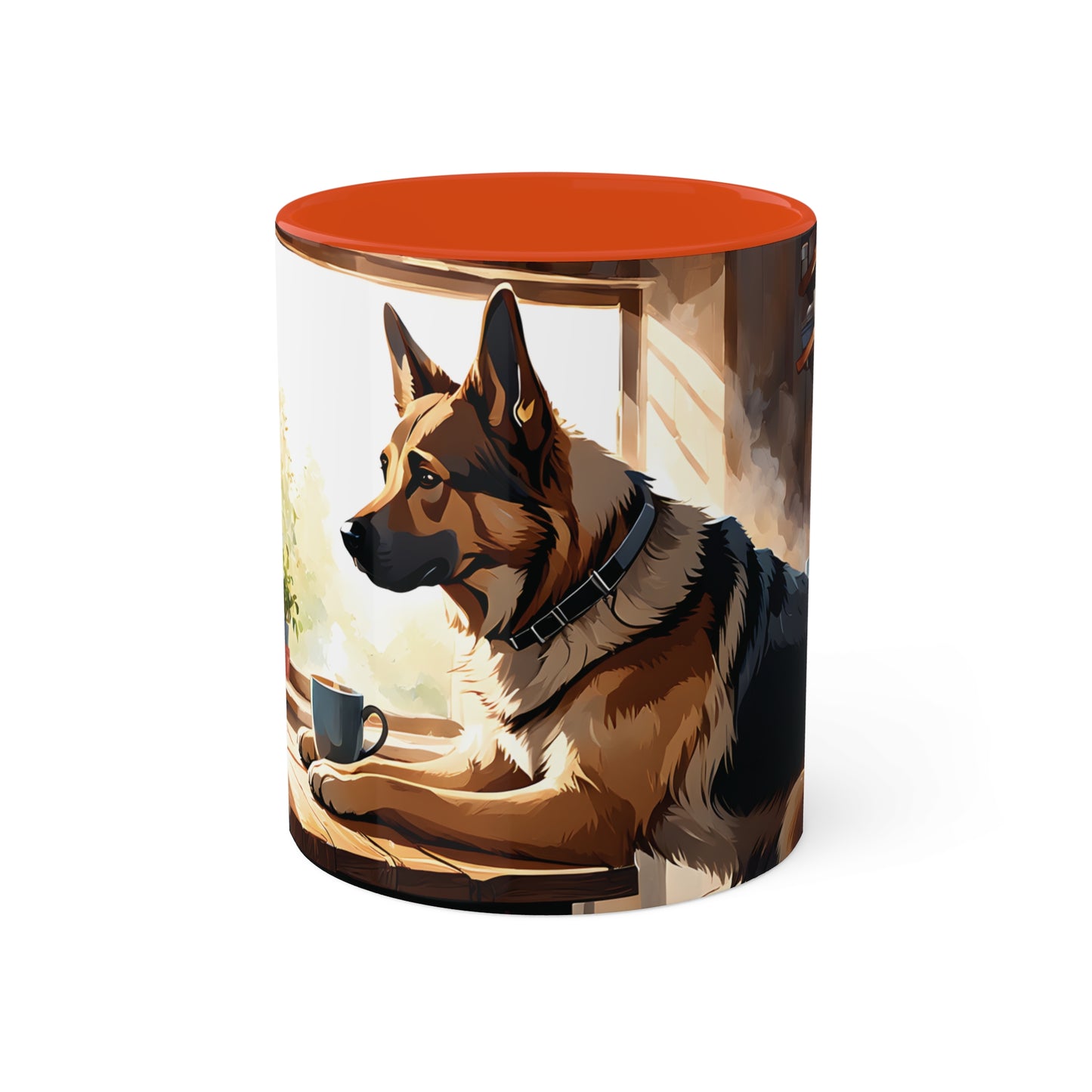 German Shepherd Having His Coffee - Mug