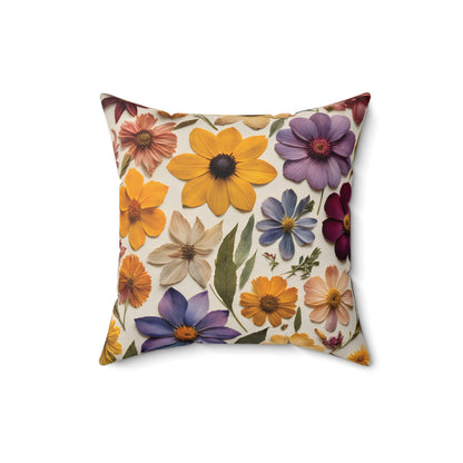 Pressed Flowers Square Pillow