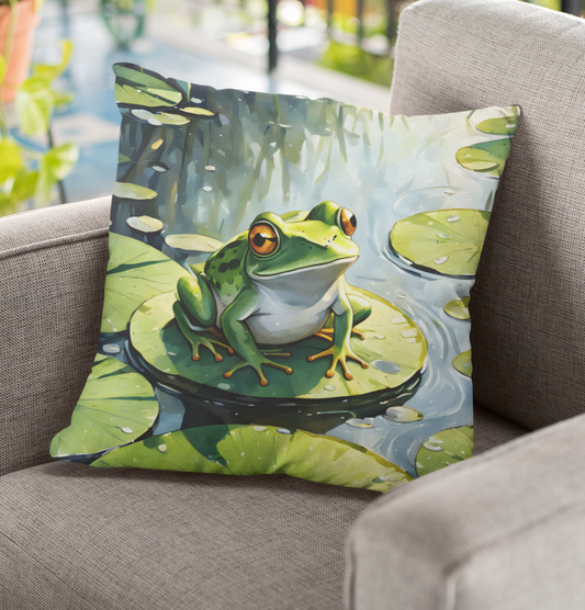 Friendly Frog Square Pillow